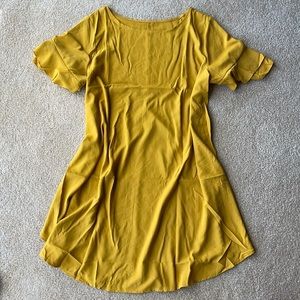 Mustard short sleeve dress. Never Worn.